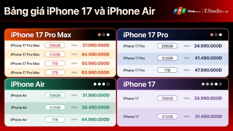 Đặt cọc iPhone 17 và iPhone Air tại FPT Shop: giao trễ đền gấp đôi gói cước