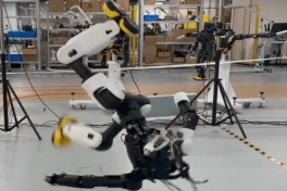 Xuất hiện robot hình người đầu tiên trên thế giới biết nhào lộn kết hợp đá chân