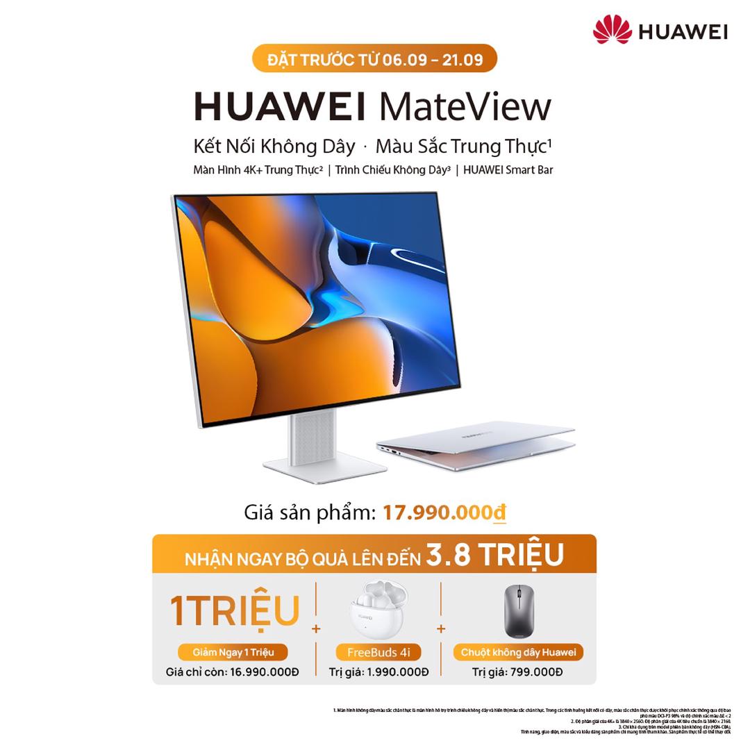 Huawei bất ngờ bán màn hình máy tính tại Việt Nam, “chơi lớn” với chiếc Mateview giá tới 18 triệu đồng