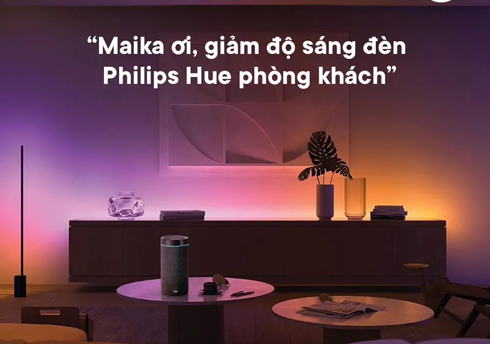 Loa Olli Maika hỗ trợ điều khiển đèn thông minh Philips Hue bằng tiếng Việt