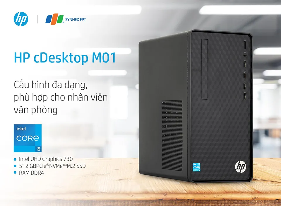 HP M01: Máy tính để bàn cho doanh nghiệp với hiệu năng cao và bền bỉ