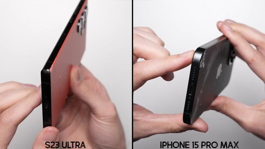Test độ bền iPhone 15 Pro Max và Galaxy S23 Ultra: Khung titan có làm nên chuyện?