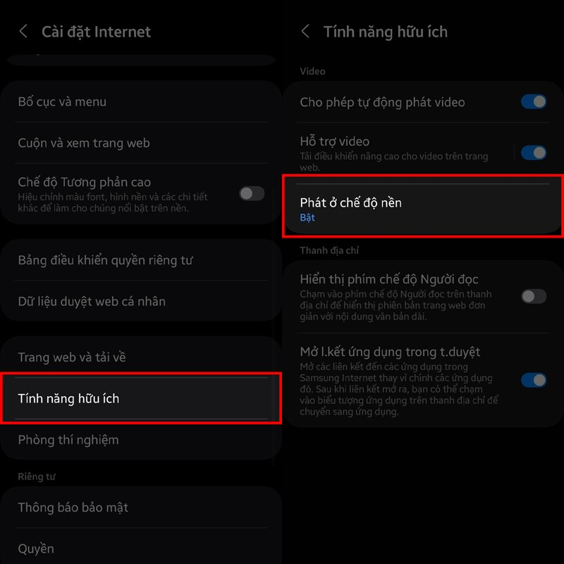 Cách nghe nhạc Youtube khi tắt màn hình bằng Samsung Internet, không cần Youtube Premium