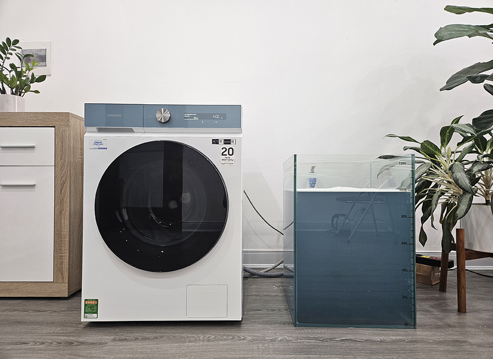 Trải nghiệm máy giặt sấy Samsung Bespoke AI: giặt giũ tự động, quá nhàn