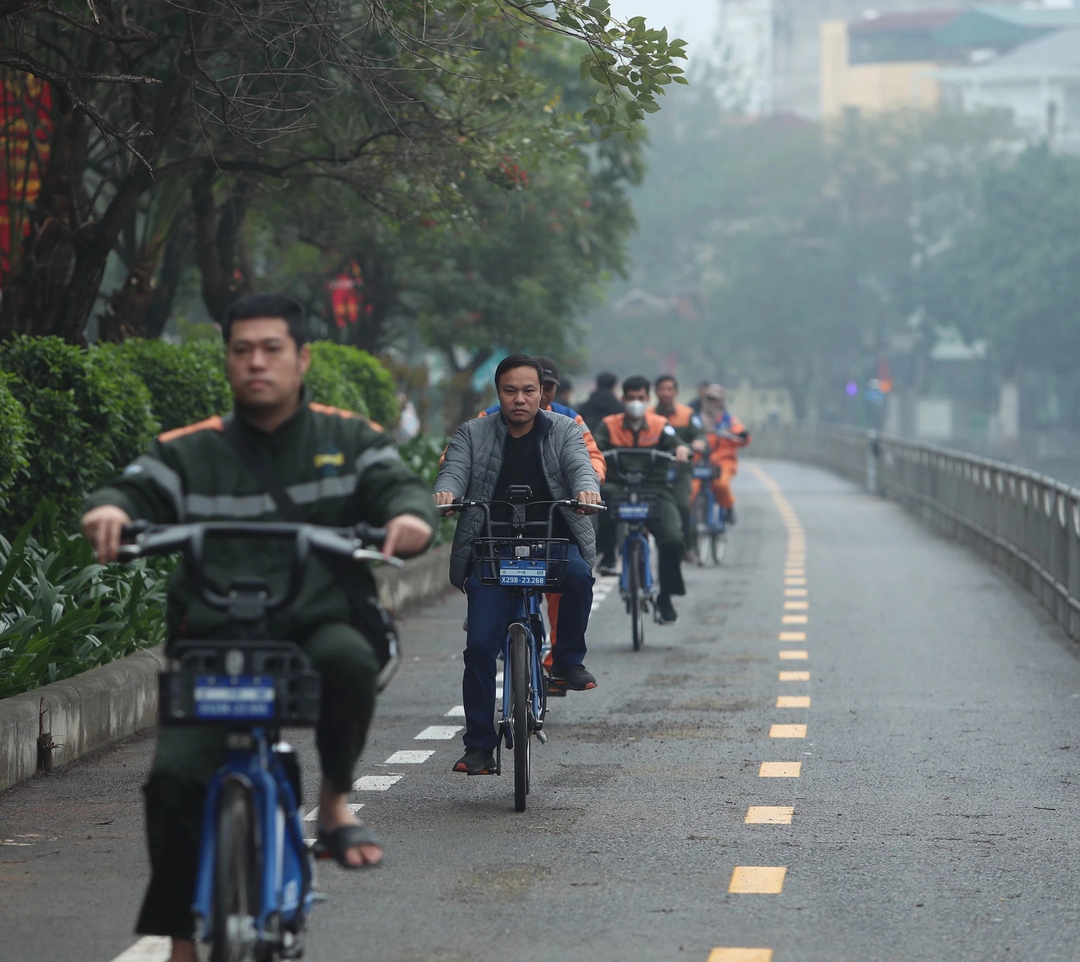 Hà Nội: Chính thức khánh thành làn đường riêng cho xe đạp