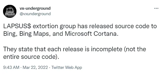 Microsoft xác nhận bị nhóm hacker Lapsus$ lấy cắp mã nguồn