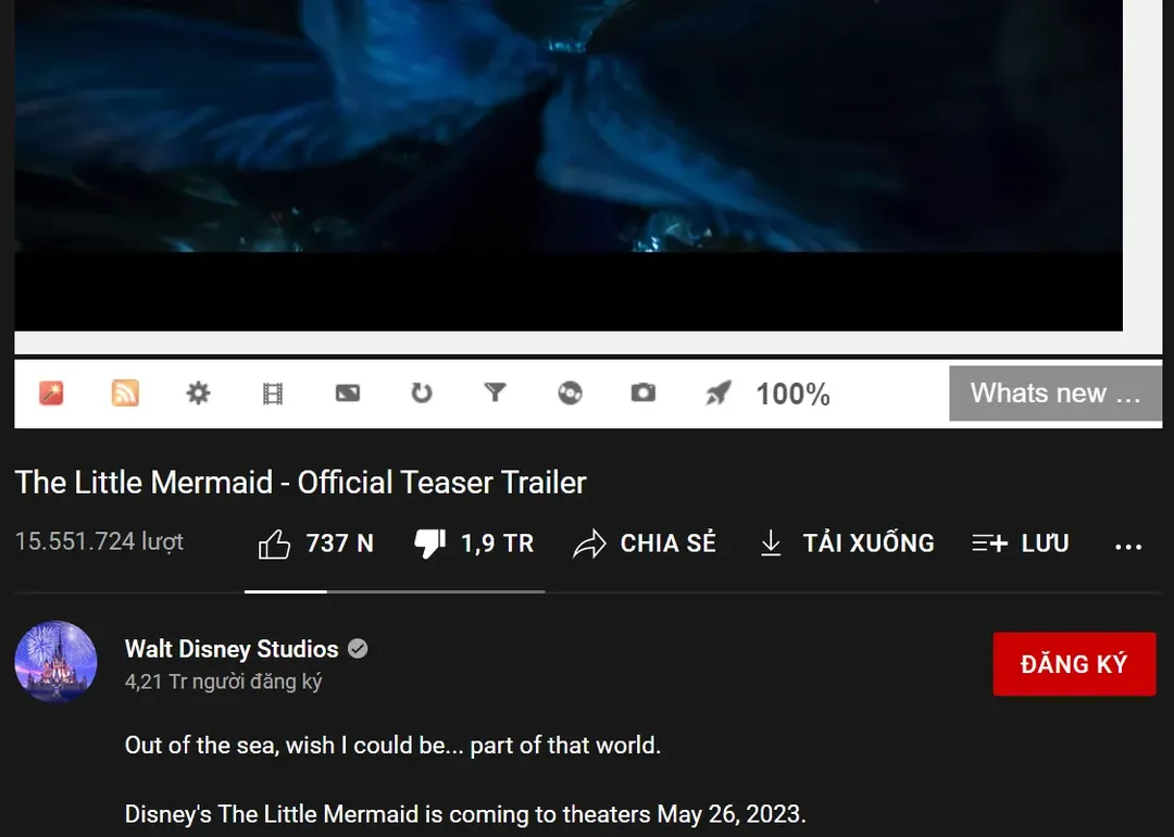 Chúc mừng Disney! Live-action “Nàng Tiên Cá” vừa ra đã thu về gần 2 triệu lượt dislike