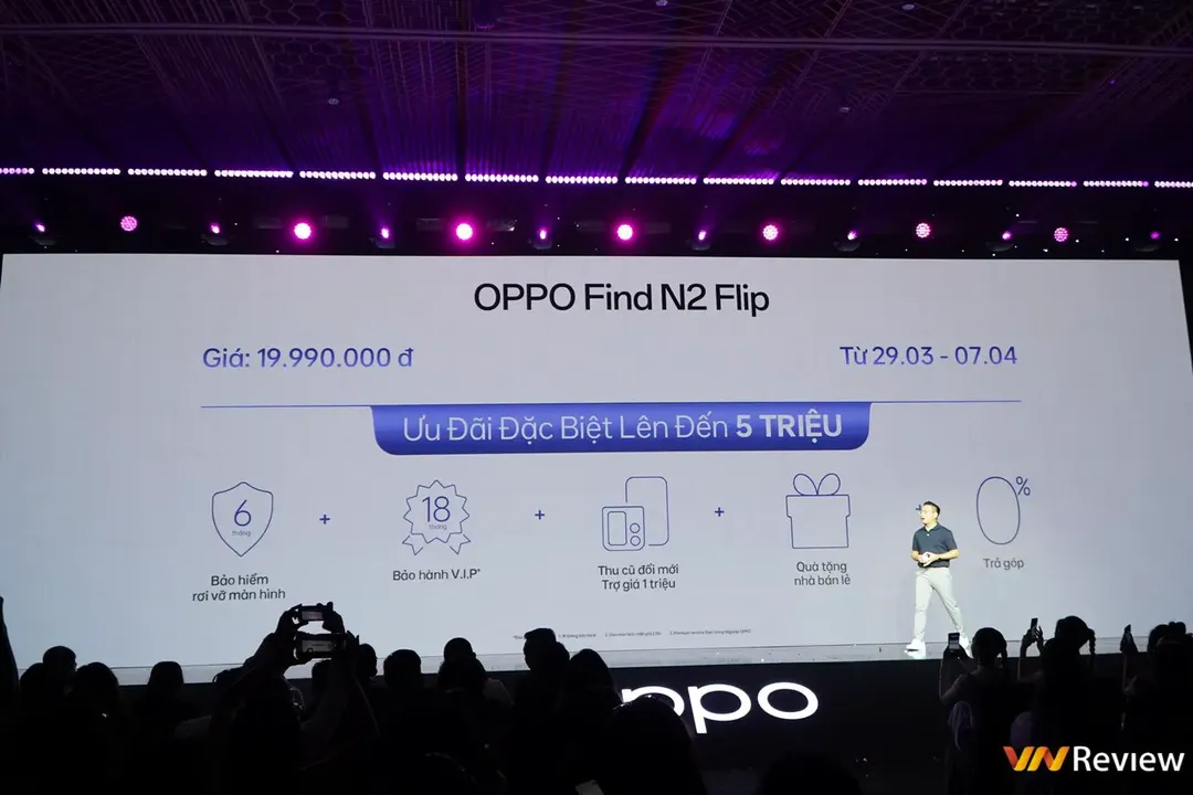 Oppo Find N2 Flip ra mắt tại Việt Nam: điện thoại gập đối đầu Samsung Z Flip, màn hình ngoài “siêu to khổng lồ”, giá rổ “giật mình”