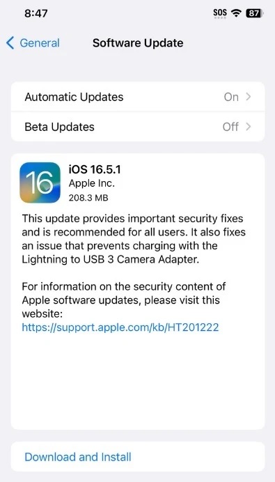 Apple phát hành iOS 16.5.1: vá lổ hổng gián điệp trên iPhone