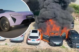 Xe điện mới đi 1.000 km bốc cháy thiêu rụi 7 xe xung quanh