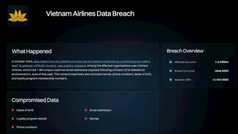Vietnam Airlines xác nhận rò rỉ dữ liệu, cảnh báo "khẩn" tới mọi khách hàng