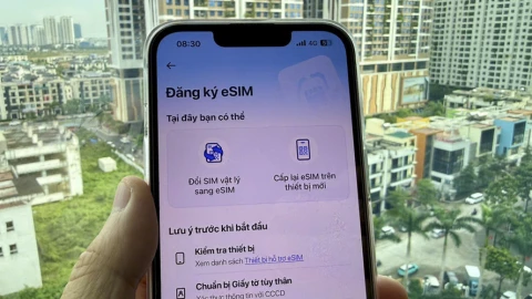 VinaPhone giờ cho đăng ký eSIM qua web và app di động