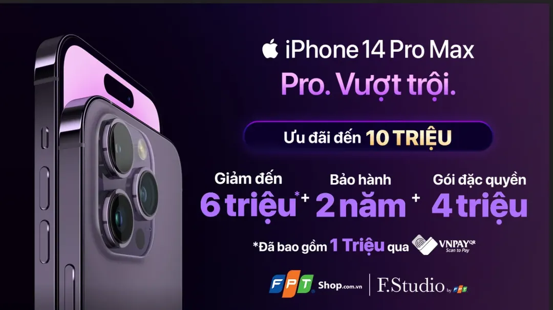 Đặt trước iPhone 14 Series tại FPT Shop và F.Studio by FPT được ưu đãi đến 10 triệu và nhân đôi bảo hành