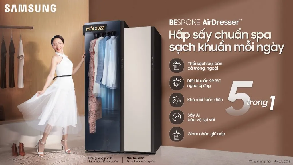 Tủ chăm sóc quần áo Samsung Bespoke AirDresser có giá từ 42 triệu đồng