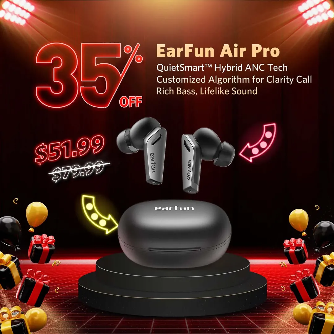 EarFun tung loạt khuyến mãi Black Friday, giảm giá sâu tai nghe true wireless và loa bluetooth