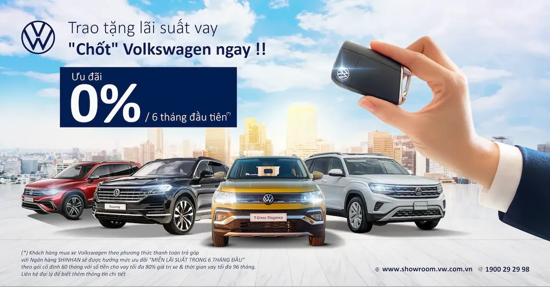 Volkswagen ưu đãi lãi suất 0% cho khách hàng mua xe