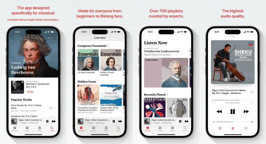 Apple ra mắt ứng dụng chuyên nghe nhạc cổ điển