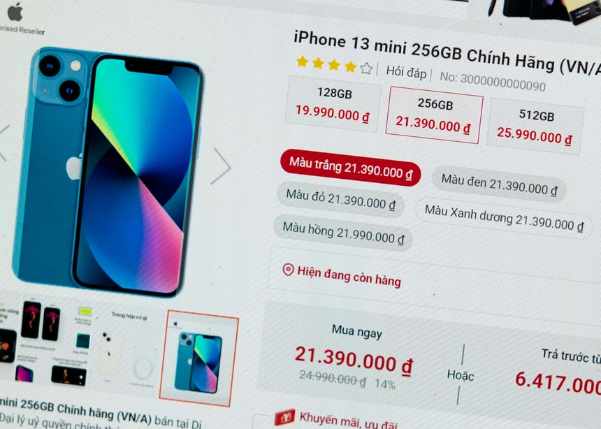 iPhone 13  giảm giá hơn 3 triệu đồng các phiên bản bán chậm tại các đại lý