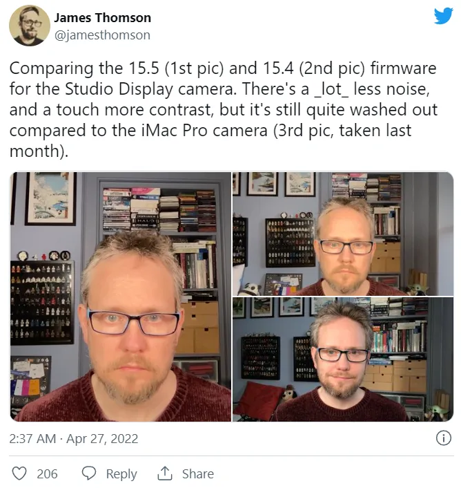 Lỗi camera trên Studio Display không phải do phần mềm