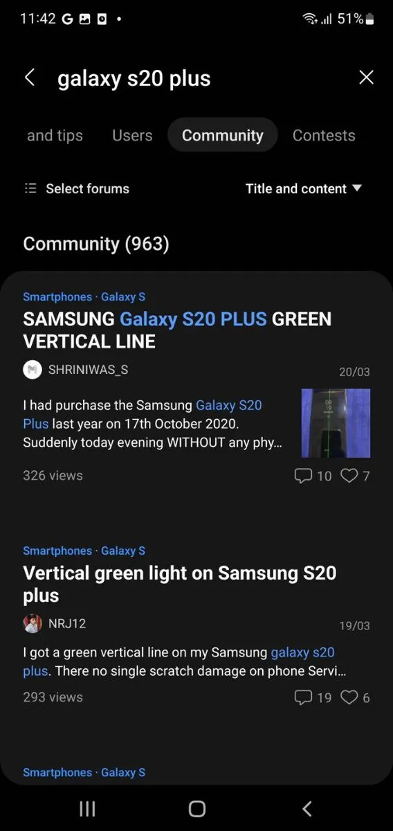 Nhiều người dùng Galaxy S20+ lại bị lỗi sọc màn hình
