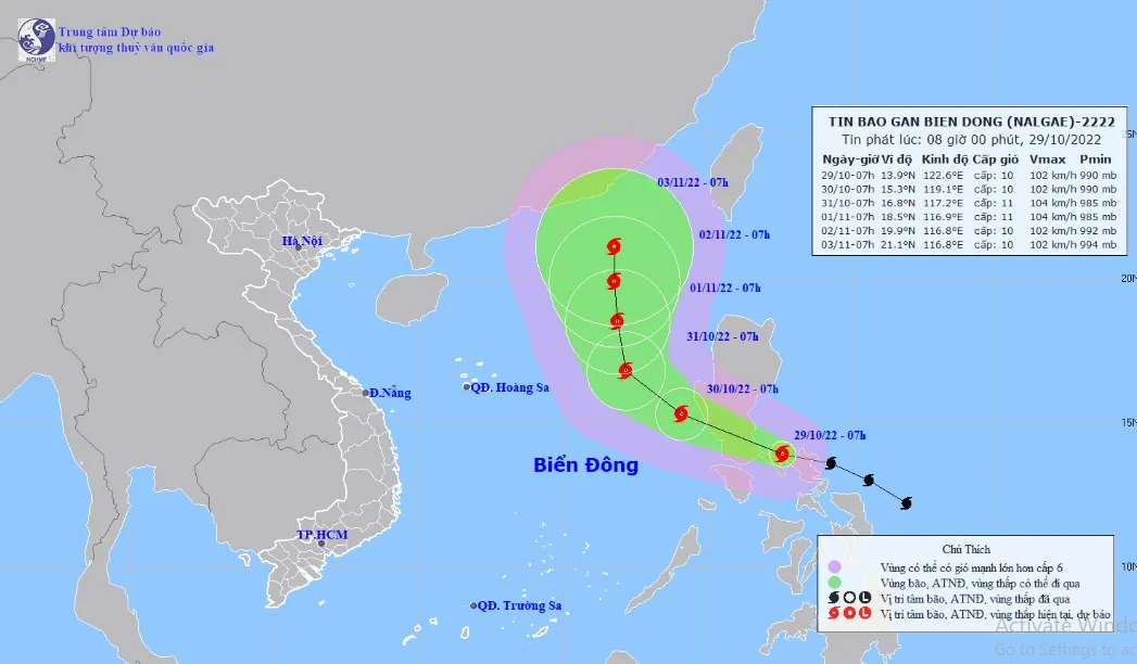 Bão Nalgae giật cấp 12 tiến gần Biển Đông, 2 kịch bản được đưa ra 