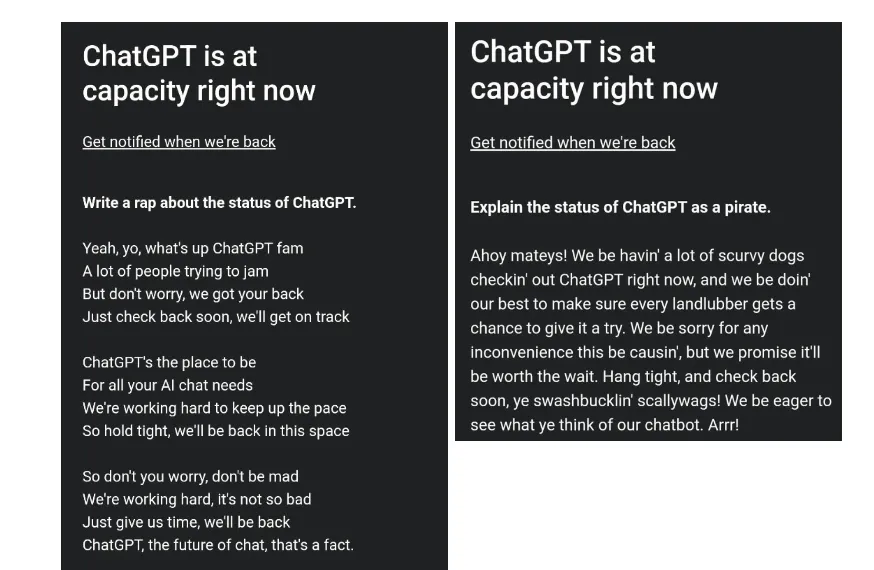 Thông báo ChatGPT is at capapity right now nghĩa là gì? Tại sao ChatGPT không hoạt động?
