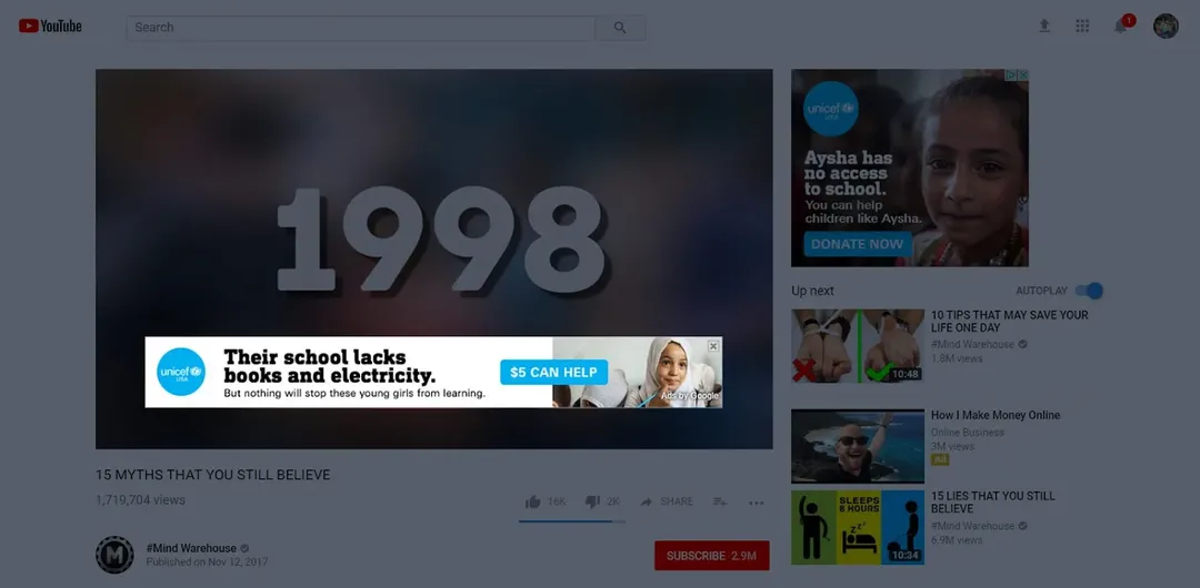 Youtube bỏ quảng cáo Overlays Ads trên video