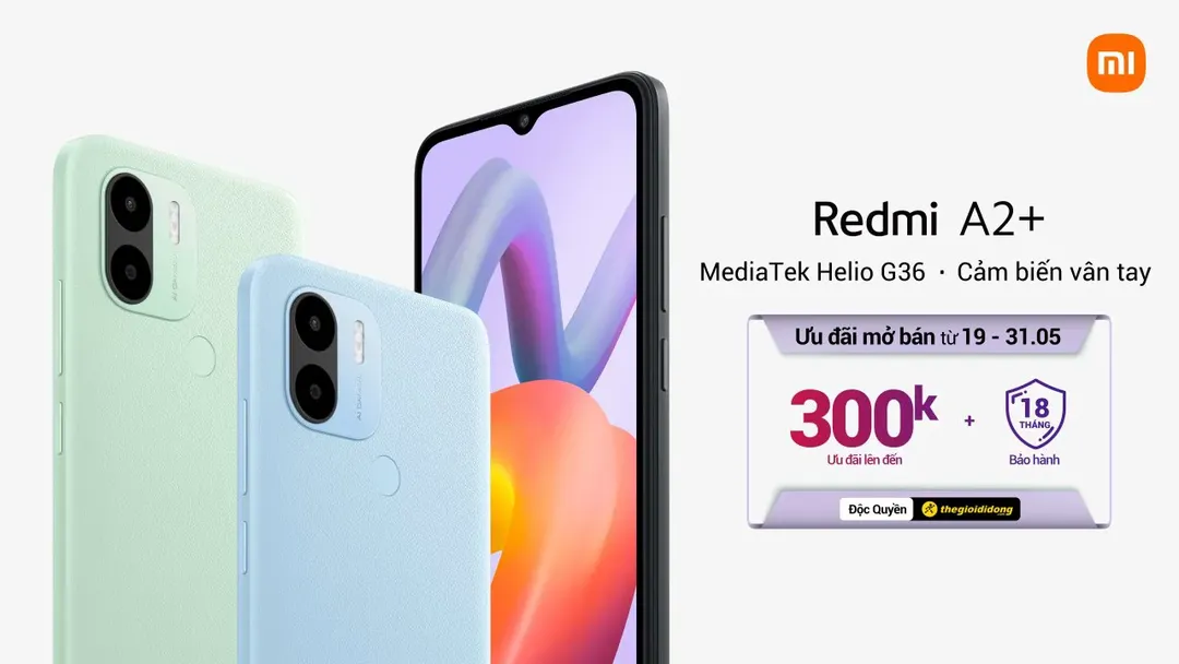 Xiaomi tiếp tục “mắn”, ra mắt Redmi A2+ tại Việt Nam: giá chỉ từ 2,5 triệu đồng như có lưng giả da, nhiều màu sắc lựa chọn, pin 5.000 mAh