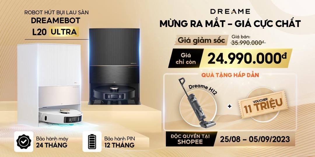 Dreame ra mắt 2 sản phẩm flagship mới tại Việt Nam: robot DreameBot L20 Ultra và máy hút bụi lau sàn Dreame H12 Dual