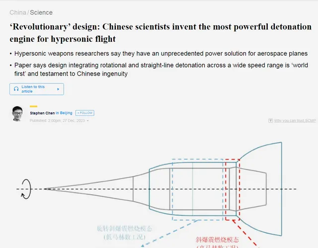 Thiết kế cách mạng: Động cơ siêu thanh mới của Trung Quốc có thể đạt tốc độ Mach 16!  Quan trọng hơn là nó để làm gì?