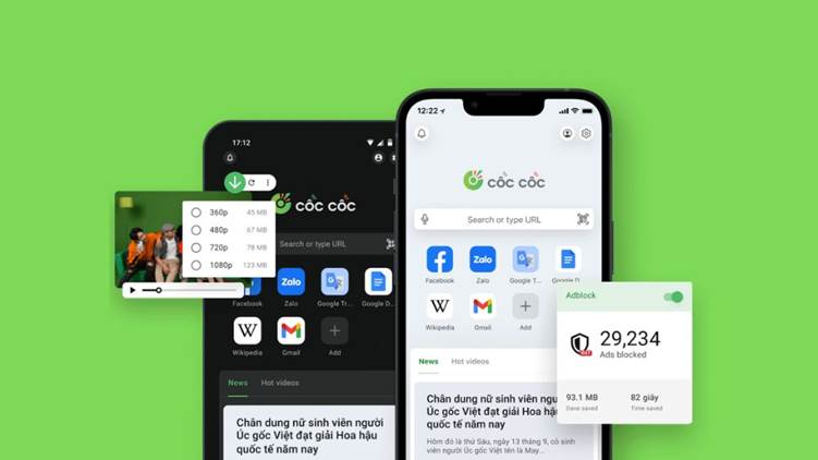 Tải video về điện thoại trong nháy mắt bằng Cốc Cốc