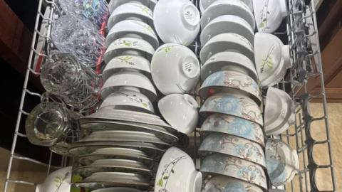Cách sắp bát đũa vào máy rửa bát thế này tưởng gọn gàng, hiệu quả nhưng nếu rửa không sạch cũng không bất ngờ