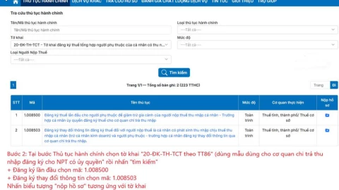 Cách tự đăng ký người phụ thuộc trên cổng dịch vụ công thuế