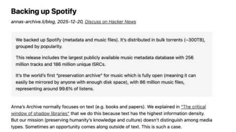 Nhóm hacker cày sạch rank Spotify, tung torrent miễn phí 86 triệu bài hát nặng 300TB