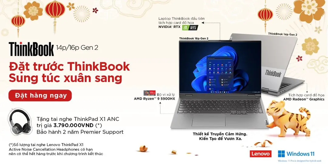 Lenovo ra mắt ThinkBook 14p Gen 2 và ThinkBook 16p Gen 2: màn hình OLED 2.8K, giá từ 26 triệu đồng