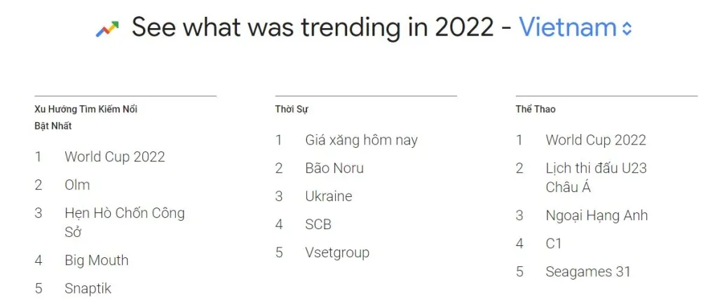 Những nhân vật được “google” nhiều nhất Việt Nam 2022: hầu hết đều muốn giấu thành tích này