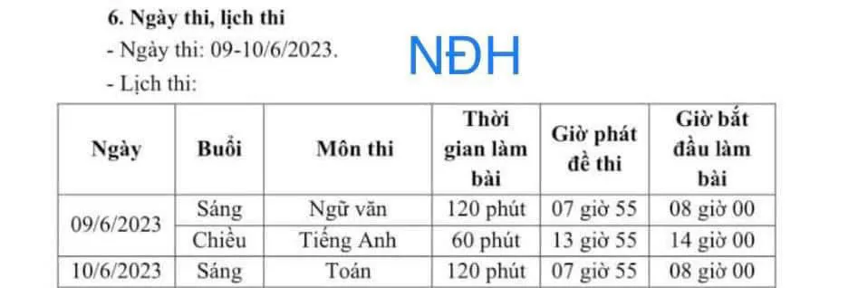 Thi vào 10 Hà Nội năm 2023 mấy môn? Thi ngày nào?