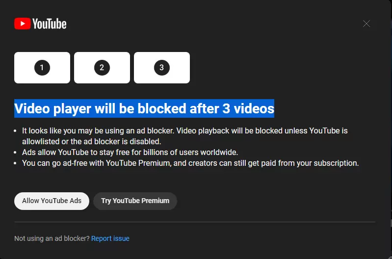 YouTube xác nhận đang thử nghiệm “chính sách 3 gậy”, cấm xem video nếu cố chặn quảng cáo
