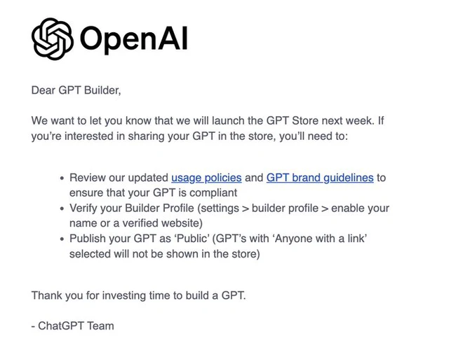 OpenAI sắp mở cửa hàng cung cấp GPT tới cả những người không biết gì về code