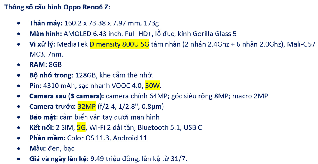 Đánh giá Reno6 Z: rất đáng mua nếu không quá coi trọng chơi game
