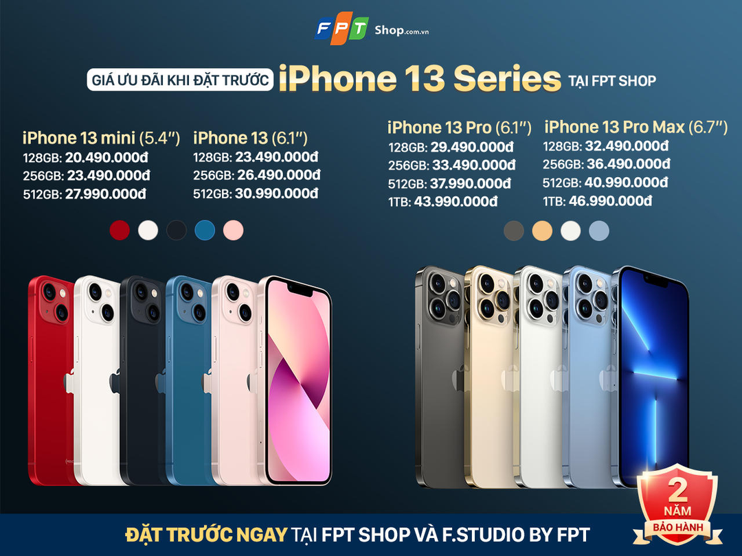 Đặt trước iPhone 13 Series, FPT Shop và F.Studio by FPT kèm ưu đãi đến 6 triệu