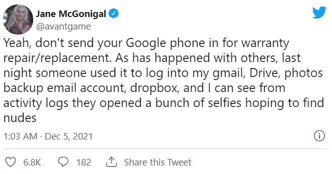 Nguy cơ bị lộ hình ảnh nhạy cảm khi gửi điện thoại cho Google sửa