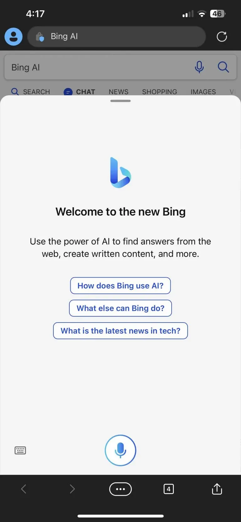Microsoft tung Bing Chat phiên bản mobile hòng cạnh tranh Google