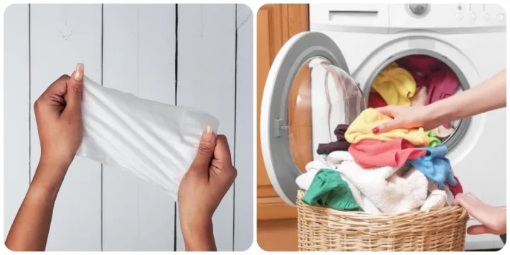 Công dụng không ai biết của việc bỏ tờ giấy ướt vào máy giặt