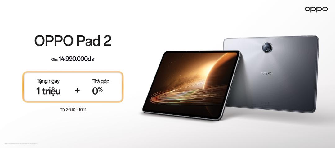 Thị trường máy tính bảng cao cấp tại Việt Nam có thêm “tân thủ” OPPO Pad 2: cạnh tranh iPad, giá gần 15 triệu