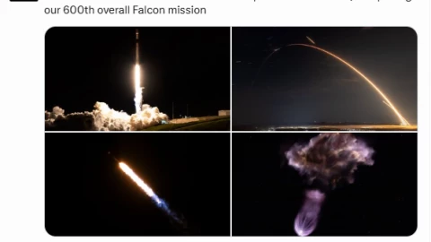 SpaceX, thuộc sở hữu của Elon Musk, đã thông báo hoàn thành thành công vụ phóng tên lửa Falcon thứ 600