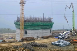 Thi công khối đế nơi đặt tượng Phật cao nhất thế giới ở Thanh Hóa
