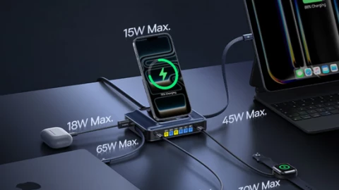 Baseus Nomos NH21 trình làng: Trạm sạc GaN 6-trong-1 công suất tới 245W, tích hợp cả cáp rút gọn và màn hình hiển thị tiện lợi