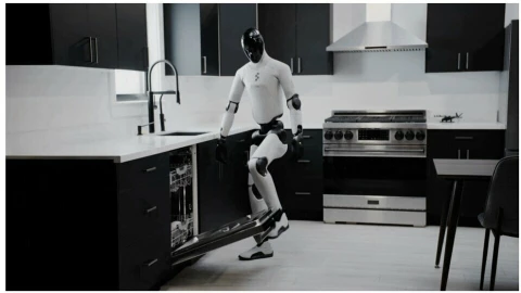 Ngỡ ngàng với robot hình người của Mỹ biết làm việc nhà với tư duy như con người: dùng chân đá máy rửa bát, lắc hông đóng ngăn kéo mượt mà