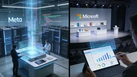 Meta tăng vọt, Microsoft trượt dốc khi nhà đầu tư đặt cược vào tương lai AI